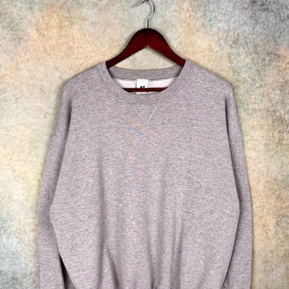 VTG Russell Athletic Crewneck Sweatshirt Mens Sz XL Gray Blank 90s Pullover - Picture 2 of 8